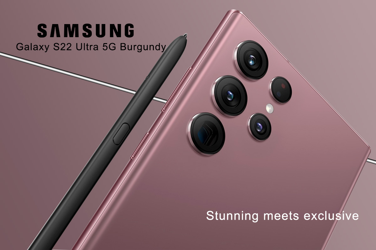 Samsung Galaxy S22 Ultra 5G (Burgundy, 12GB, 256GB Storage)
