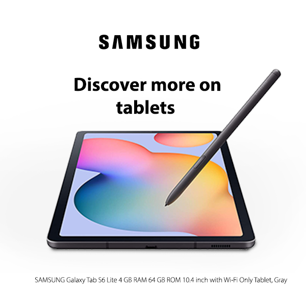 SAMSUNG Galaxy Tab S6 Lite 4 GB RAM 64 GB ROM 10.4 inch with Wi-Fi Only Tablet, Gray
